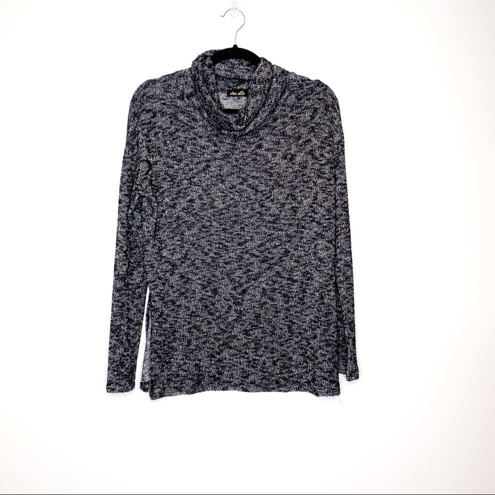 Dee Elle Grey Knit Turtleneck Lightweight Crop L